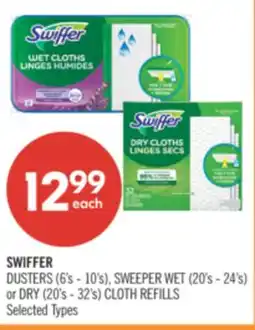 Shoppers Drug Mart SWIFFER DUSTERS (6's - 10's), SWEEPER WET (20's - 24's) or DRY (20's - 32's) CLOTH REFILLS offer