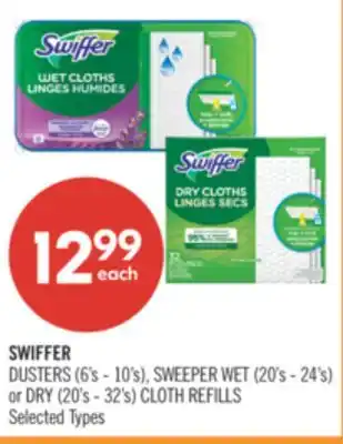 Shoppers Drug Mart SWIFFER DUSTERS (6's - 10's), SWEEPER WET (20's - 24's) or DRY (20's - 32's) CLOTH REFILLS offer