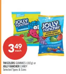 Shoppers Drug Mart TWIZZLERS GUMMIES (182g) or JOLLY RANCHER CANDY offer