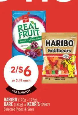 Shoppers Drug Mart HARIBO 170g-175g, DARE 180g or KERR'S CANDY offer