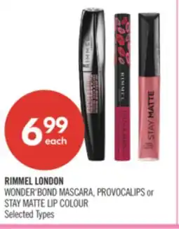 Shoppers Drug Mart RIMMEL LONDON WONDER'BOND MASCARA, PROVOCALIPS or STAY MATTE LIP COLOUR offer