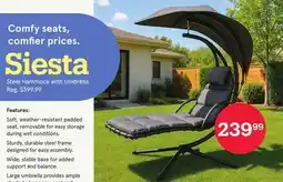 Kitchen Stuff Plus Siesta Steel Hammock with Umbrella offer