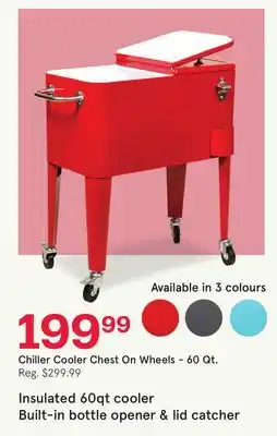 Kitchen Stuff Plus Chiller Cooler Chest On Wheels - 60 Qt offer