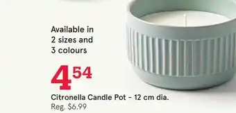 Kitchen Stuff Plus Citronella Candle Pot 12 cm dia offer