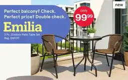 Kitchen Stuff Plus Emilia 3 Pc. Outdoor Patio Table Set offer
