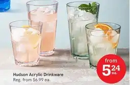 Kitchen Stuff Plus Hudson Acrylic Drinkware offer