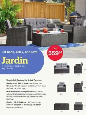 Kitchen Stuff Plus Jardin 4 Pc. Outdoor Seating Set offer