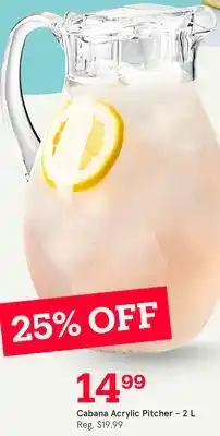 Kitchen Stuff Plus Cabana Acrylic Pitcher-2 L offer