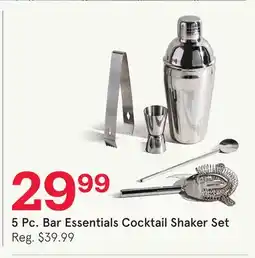 Kitchen Stuff Plus 5 Pc. Bar Essentials Cocktail Shaker Set offer