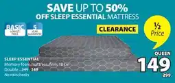 JYSK SLEEP ESSENTIAL Memory foam mattress, firm, 18 cm offer