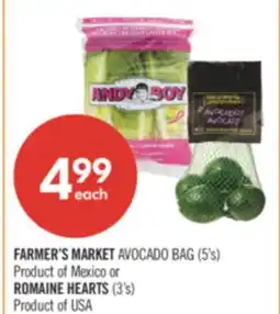 Shoppers Drug Mart FARMER'S MARKET AVOCADO BAG (5's) Product of Mexico or ROMAINE HEARTS (3's) offer