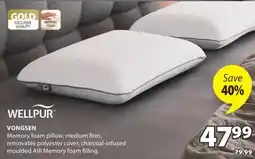 JYSK WELLPUR VONGSEN Memory foam pillow offer