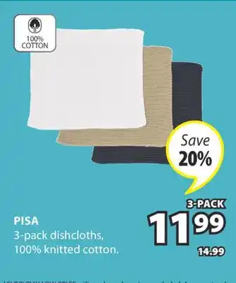 JYSK PISA 3-pack dishcloths offer
