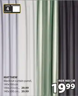 JYSK MATTHEW Blackout curtain panel offer