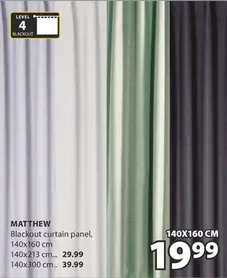 JYSK MATTHEW Blackout curtain panel offer