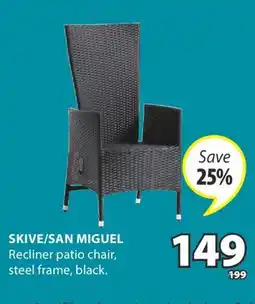 JYSK SKIVE/SAN MIGUEL Recliner patio chair offer
