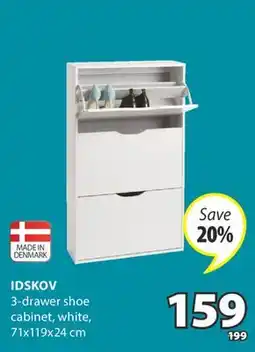 JYSK IDSKOV 3-drawer shoe cabinet offer