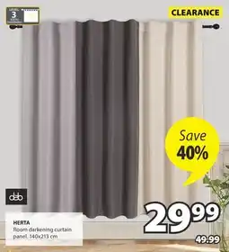 JYSK HERTA Room darkening curtain panel offer