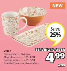 JYSK VETLE Serving platter, 11x25 cm offer