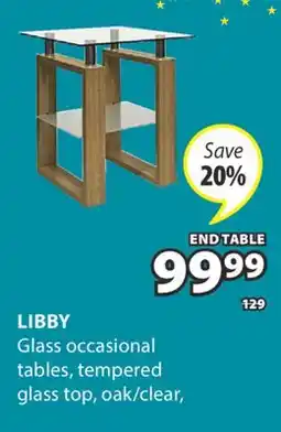 JYSK LIBBY Glass occasional tables offer