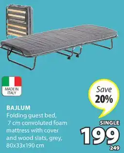 JYSK BAJLUM Folding guest bed offer