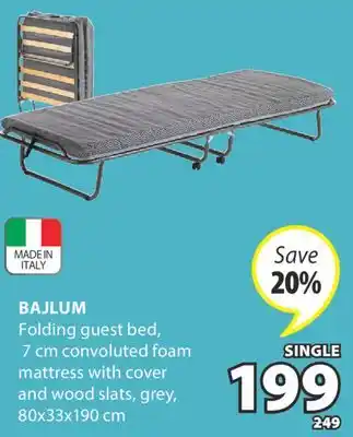 JYSK BAJLUM Folding guest bed offer