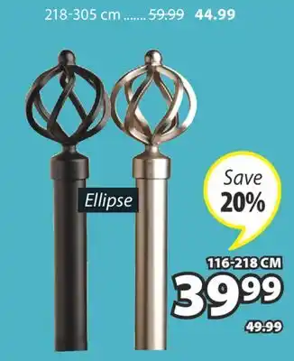 JYSK Ellipse Curtain Rod Kit offer
