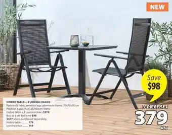 JYSK HOBRO TABLE + 2 LOMMA CHAIRS offer