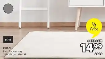 JYSK EMPOLI Faux fur area rug offer