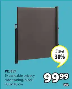 JYSK PEJELT Expandable privacy side awning offer