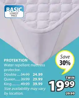 JYSK PROTEKTION Water repellent mattress protector offer