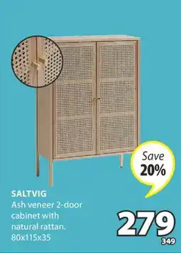 JYSK SALTVIG Ash veneer 2-door cabinet offer