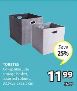JYSK TORSTEN Collapsible Jute storage basket offer