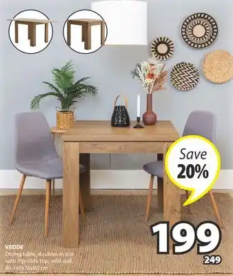 JYSK VEDDE Dining table, doubles in size offer