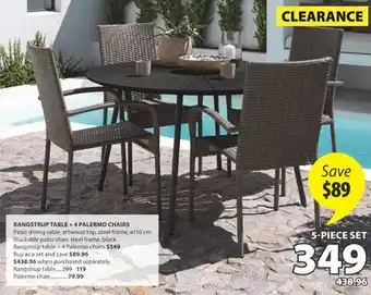 JYSK RANGSTRUP TABLE + 4 PALERMO CHAIRS offer