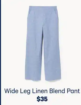 Joe Fresh Wide Leg Linen Blend Pant offer