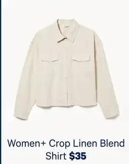 Joe Fresh Women+ Crop Linen Blend Shirt offer