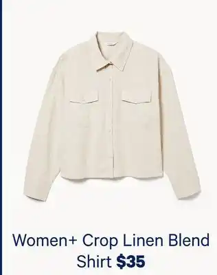 Joe Fresh Women+ Crop Linen Blend Shirt offer