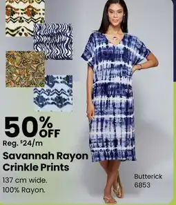 Fabricland Savannah Rayon Crinkle Prints offer