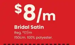 Fabricland Bridal Satin offer