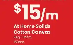 Fabricland Home Solids Cotton Canvas offer