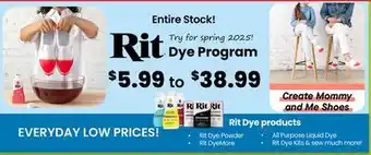 Fabricland Rit Dye Program offer
