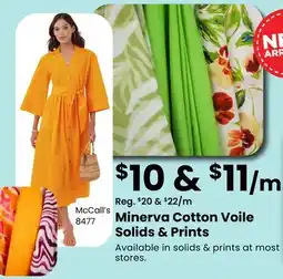 Fabricland Minerva Cotton Voile Solids & Prints offer