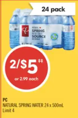 Shoppers Drug Mart PC NATURAL SPRING WATER offer