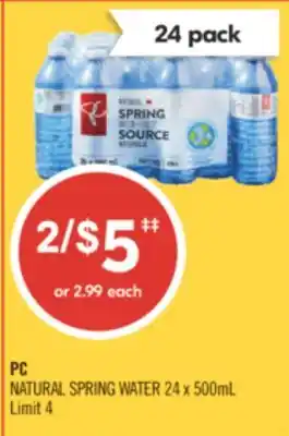 Shoppers Drug Mart PC NATURAL SPRING WATER offer