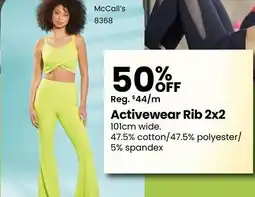 Fabricland Activewear Rib 2x2 offer