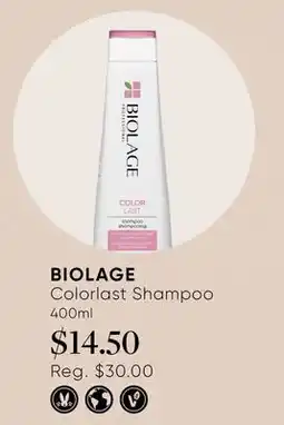Chatters Salon BIOLAGE Colorlast Shampoo offer