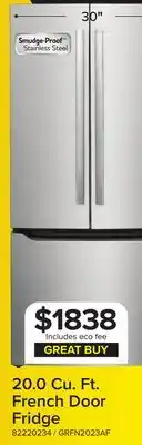 Leon's Frigidaire Gallery Smudge-Proof Stainless Steel French Door Refrigerator (20 Cu. Ft.) - GRFN2023AF offer