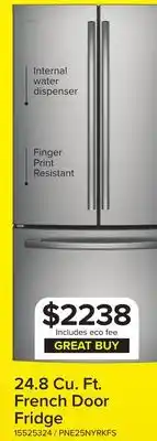 Leon's GE Profile Fingerprint Resistant Stainless 33 French Door Refrigerator (24.8 cu ft)- PNE25NYRKFS offer