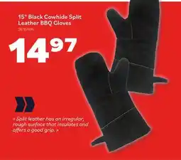 Matériaux Pont Masson 15 Black Cowhide Split Leather BBQ Gloves offer